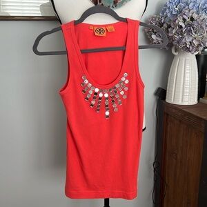 Tory Burch size S embellished tank.